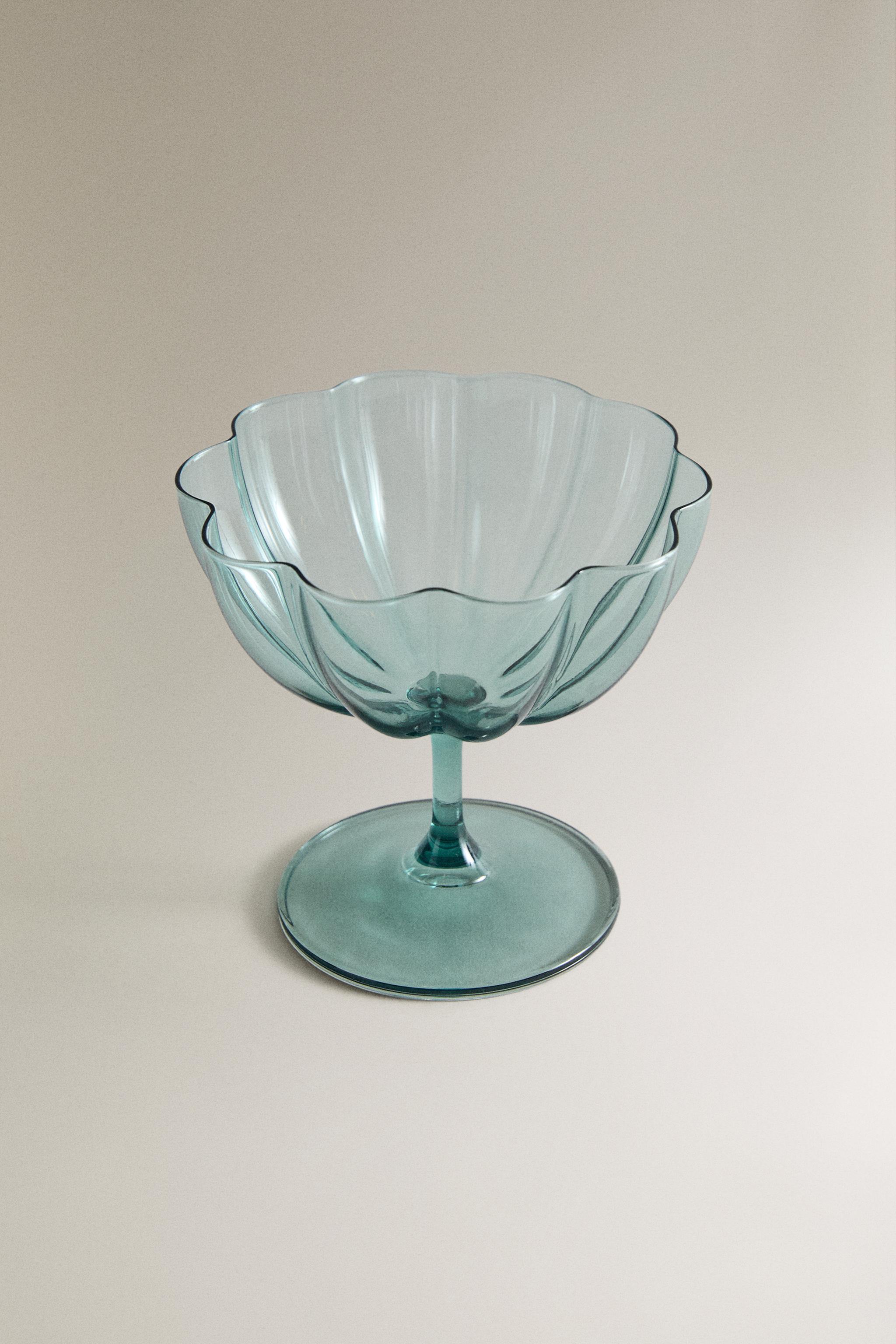 COUPE À GLACE EN VERRE ONDULÉ
